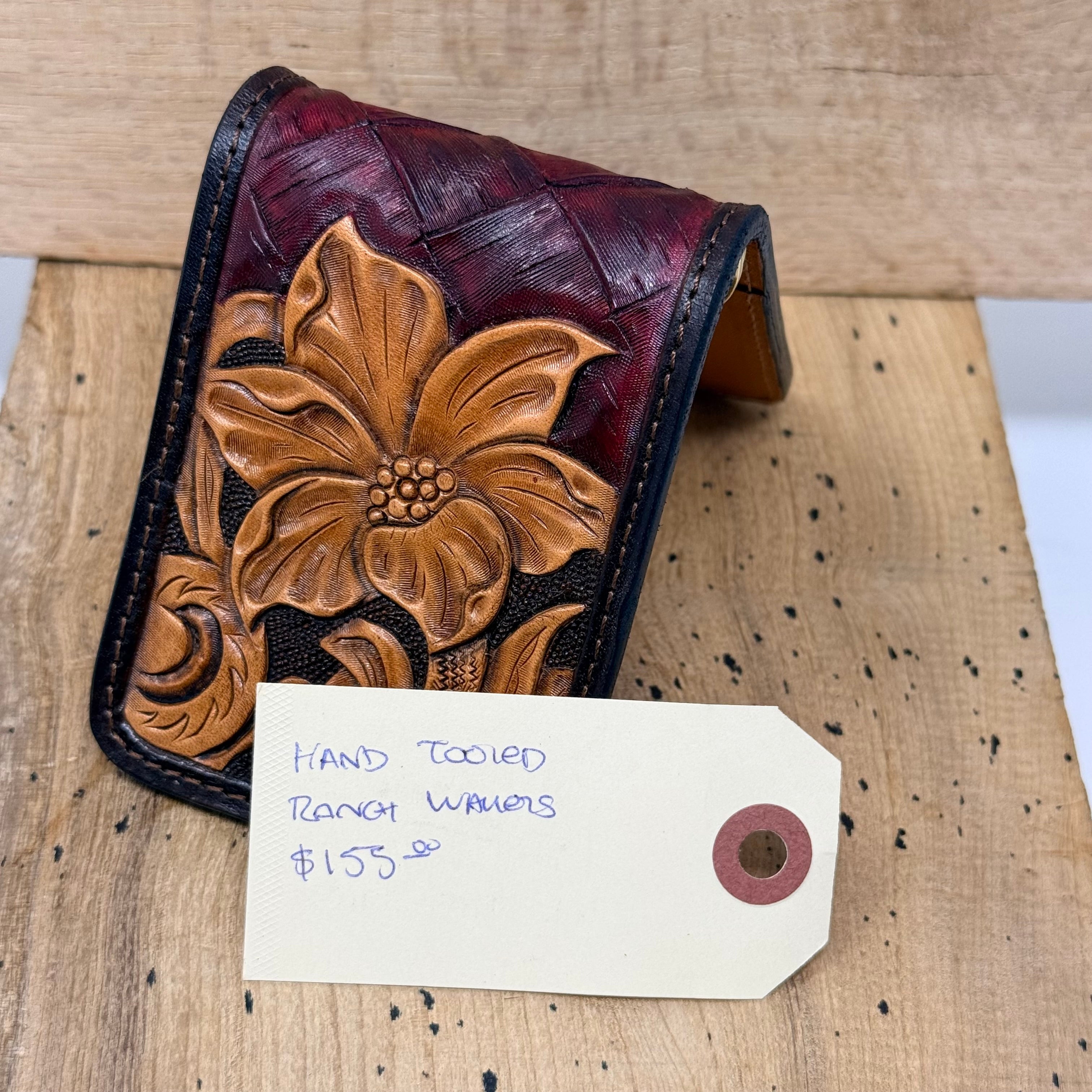Rancher’s Wallet – Range Flower / Burgundy / 0102