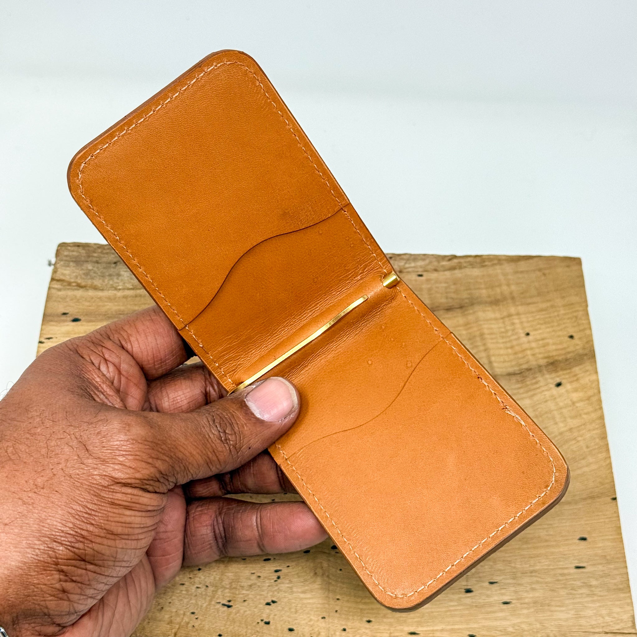 Ostrich Leg Rancher’s Wallet w/ Money Clip - Tan