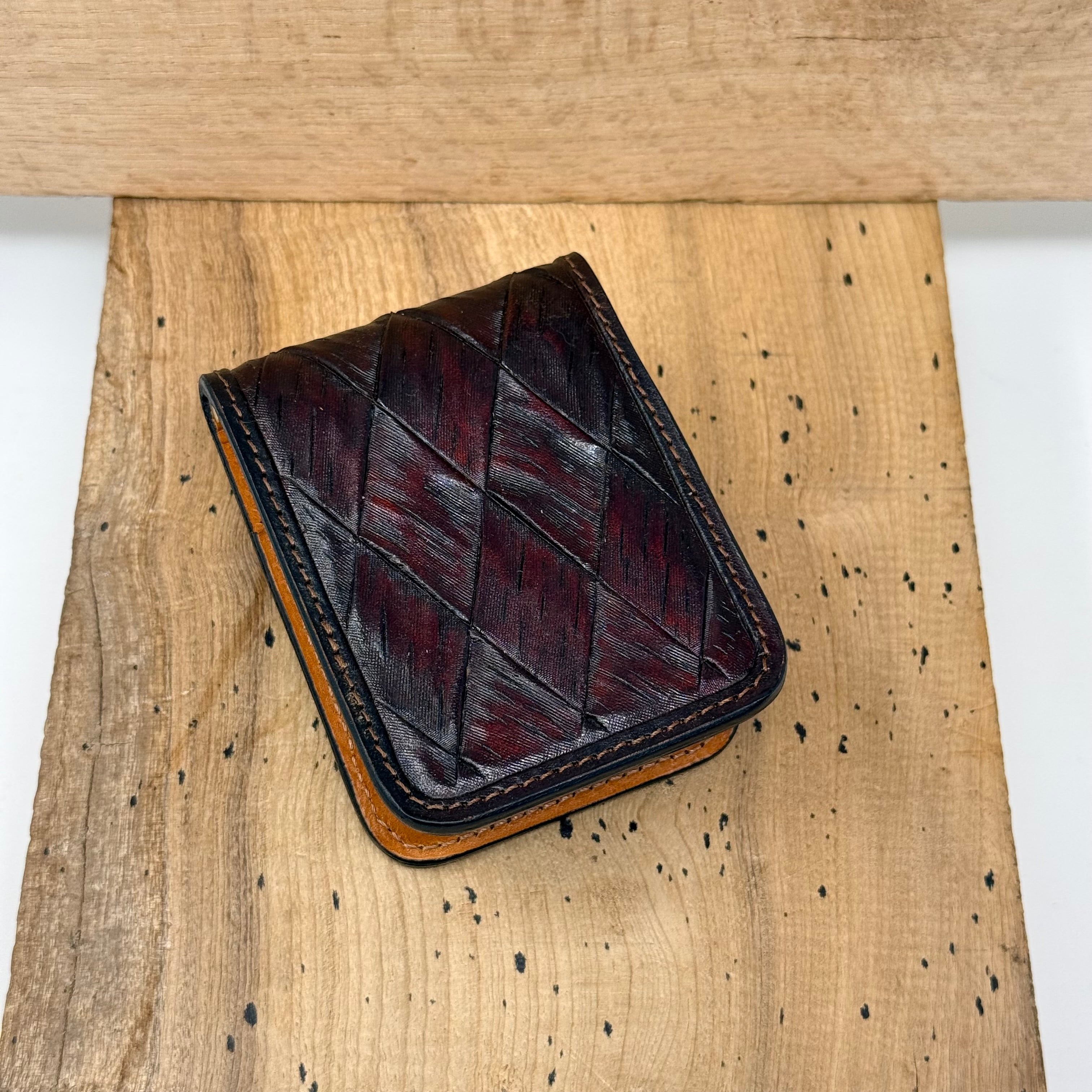 Rancher’s Wallet – Basket Weave / Burgundy / 0106