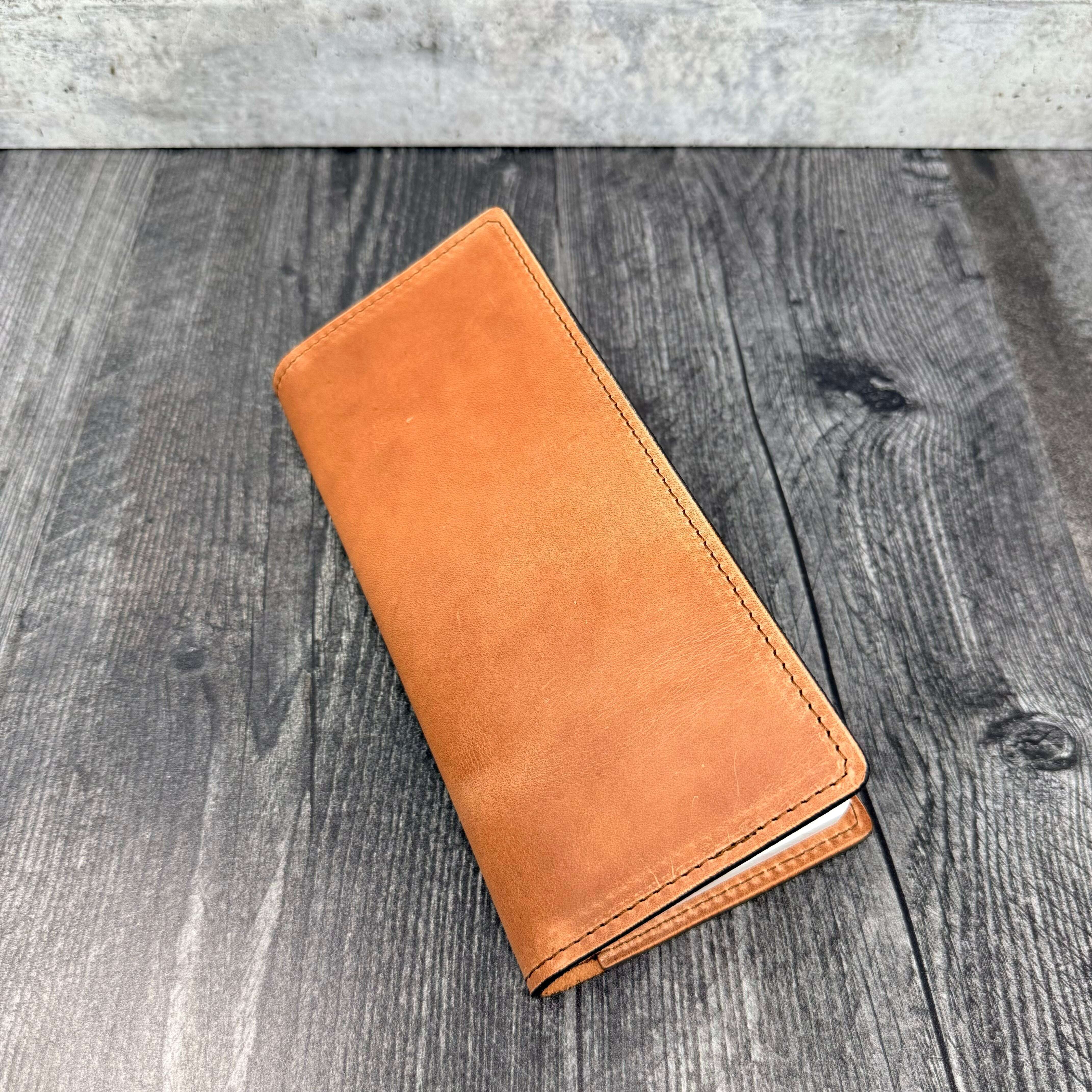 Rancher’s Tally Book Cover / Newport Crazy Chestnut (Sepici / VT): Writing. Odin Leather Goods available at Odin Leather Goods