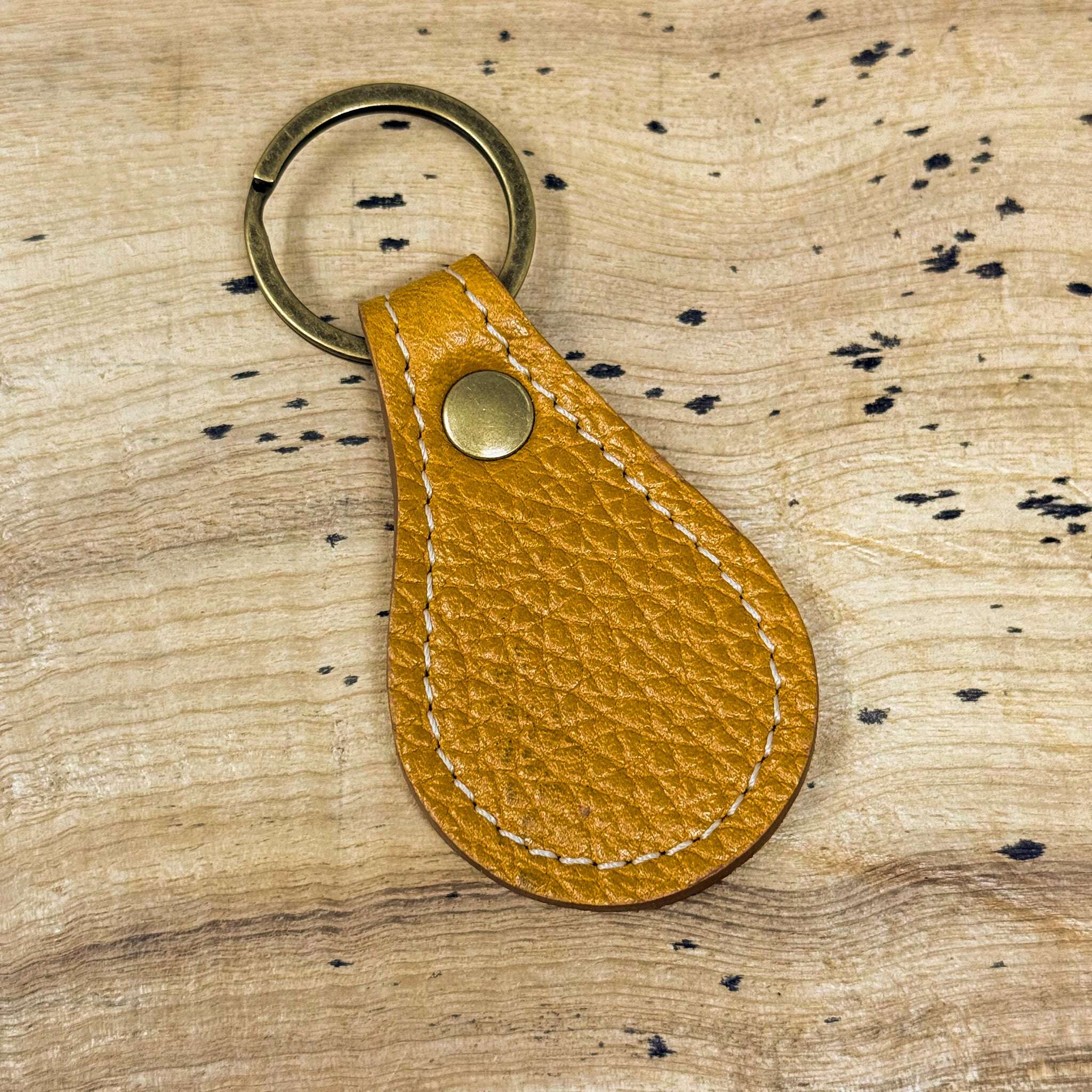Key Fob - Italian Pebble Grains / Ochre Pebble: . Odin Leather Goods available at Odin Leather Goods