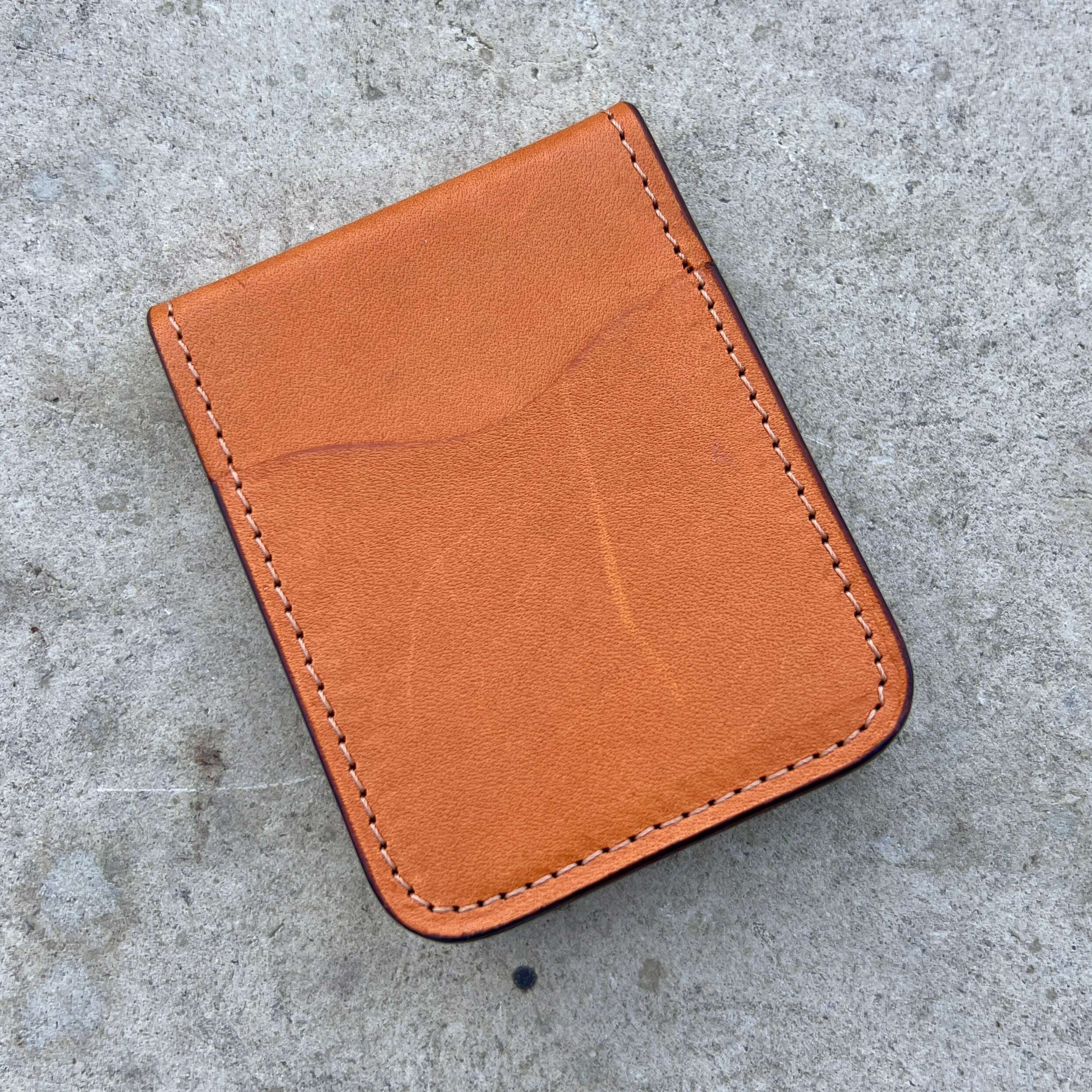 James Bi-Fold Card Wallet w/ Cash Clip / Tan: Wallets. Odin Leather Goods available at Odin Leather Goods