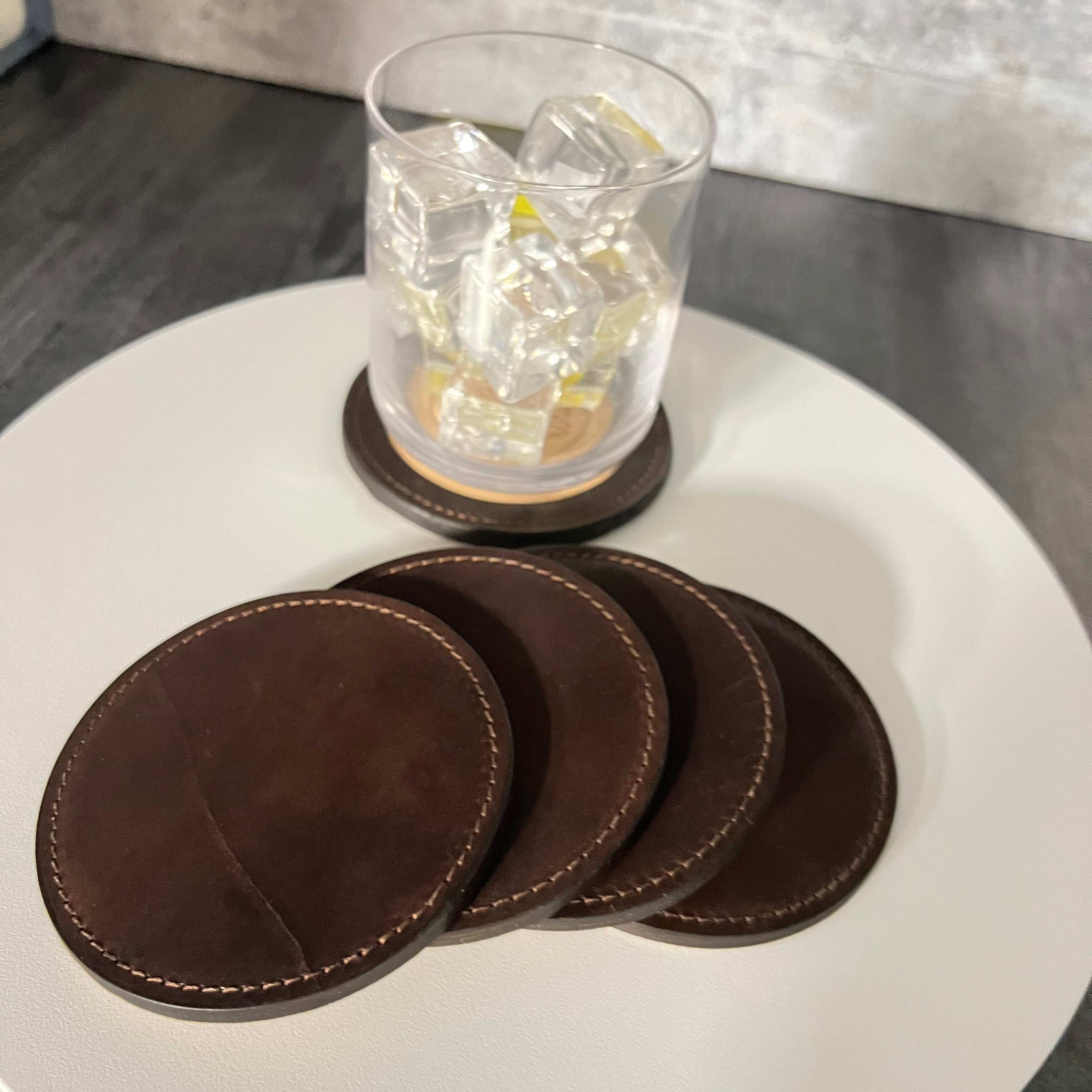 Deluxe Coaster Set - Dark Brown