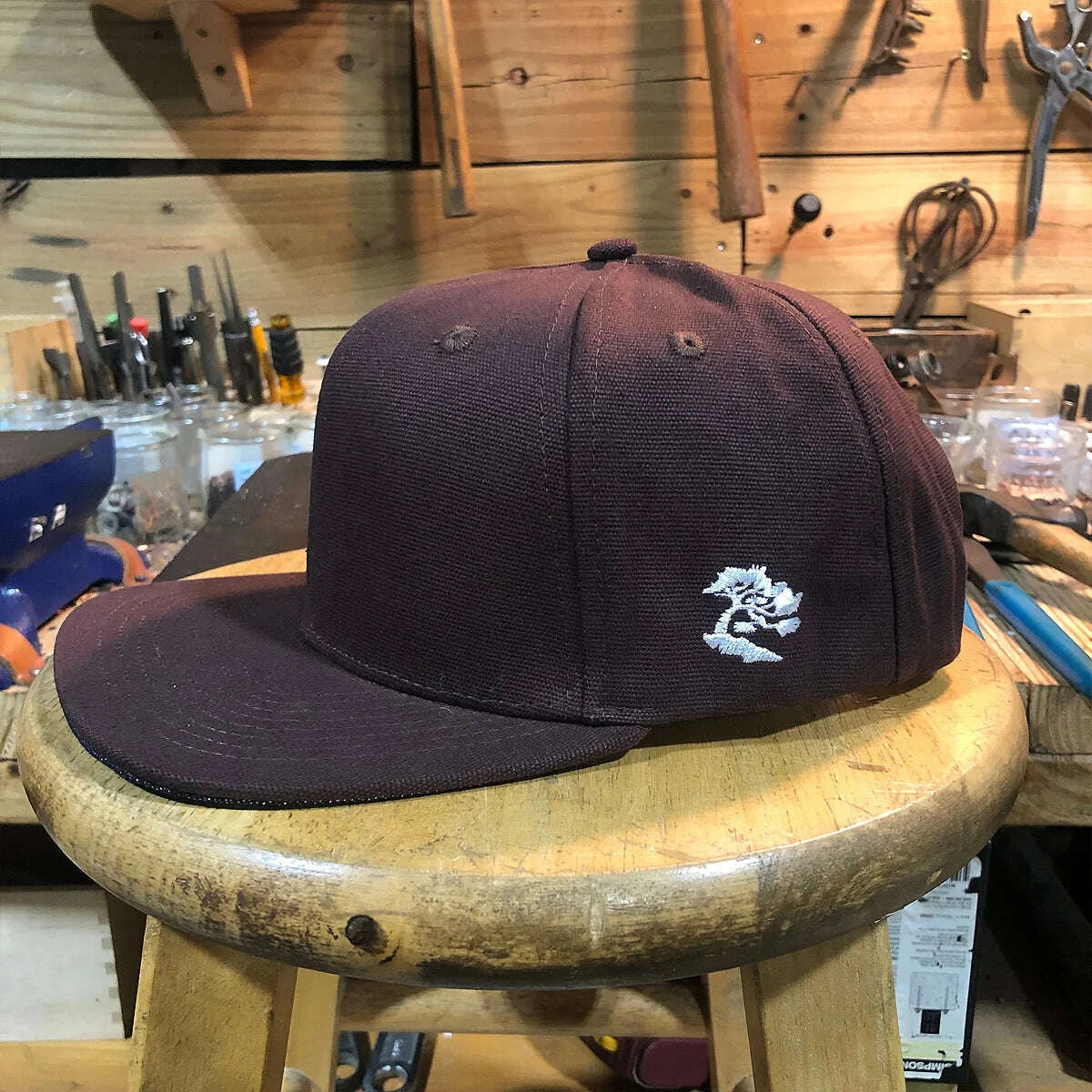 CFDC Snapback (18oz Duck Canvas) - BLANK / Worn Brown: Hats. Ciano Farmer Denim Co. available at Odin Leather Goods
