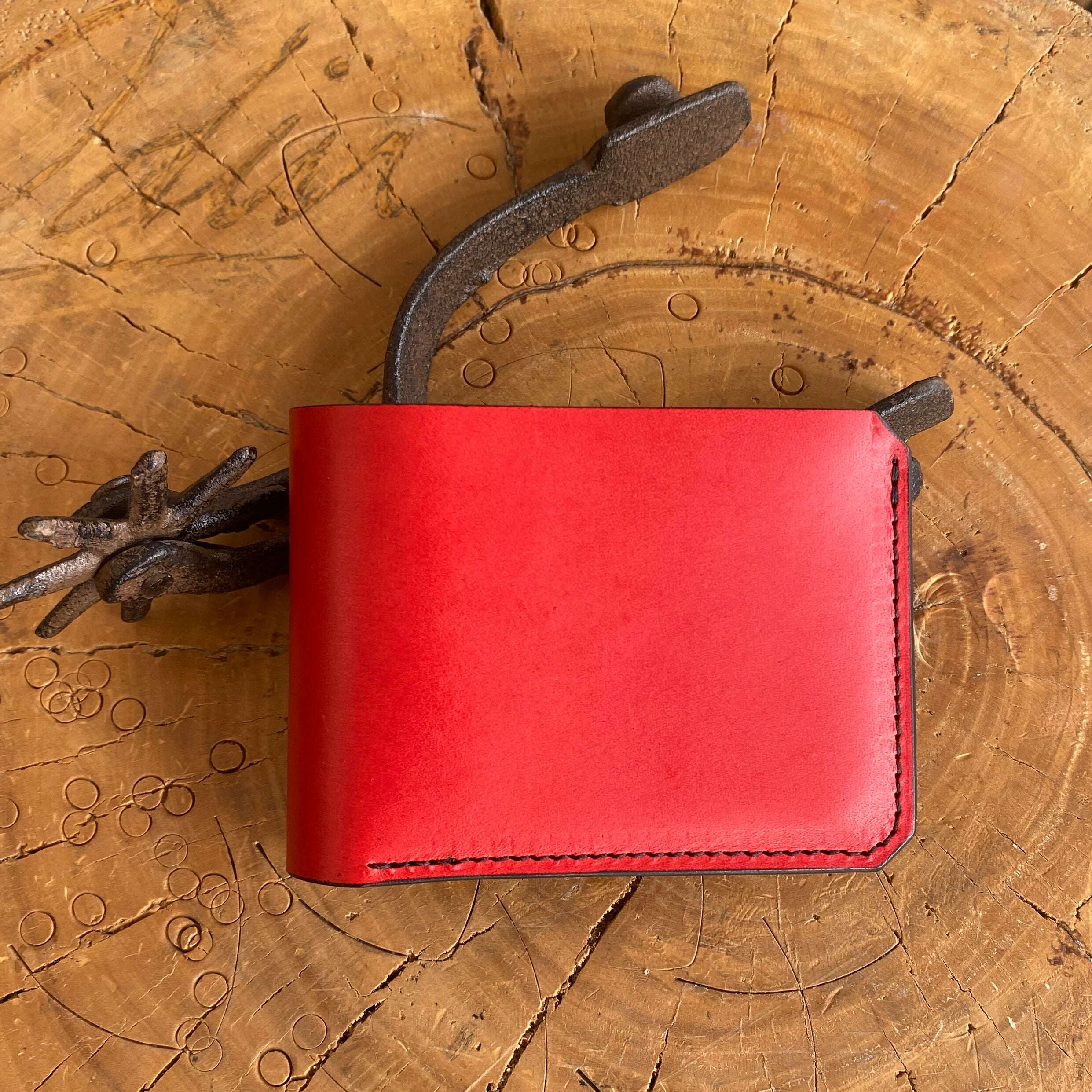 Maddix Billfold Wallet / Red: Wallets. Odin Leather Goods available at Odin Leather Goods