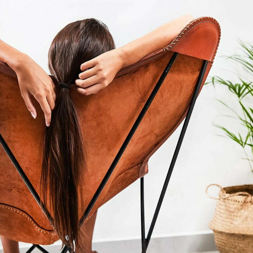 Butterfly Chair w/ Handcraft Leather Cover