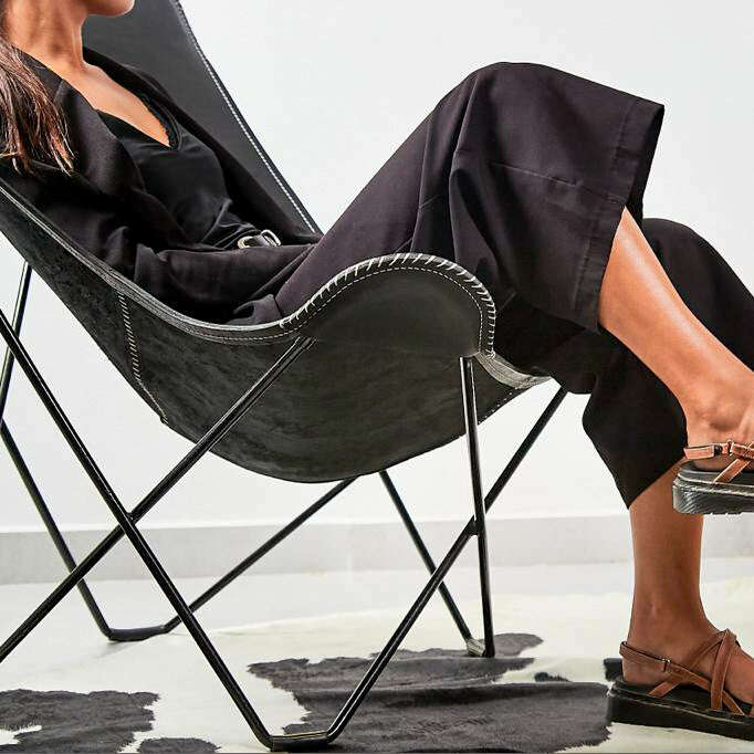Butterfly Chair w/ Handcraft Leather Cover