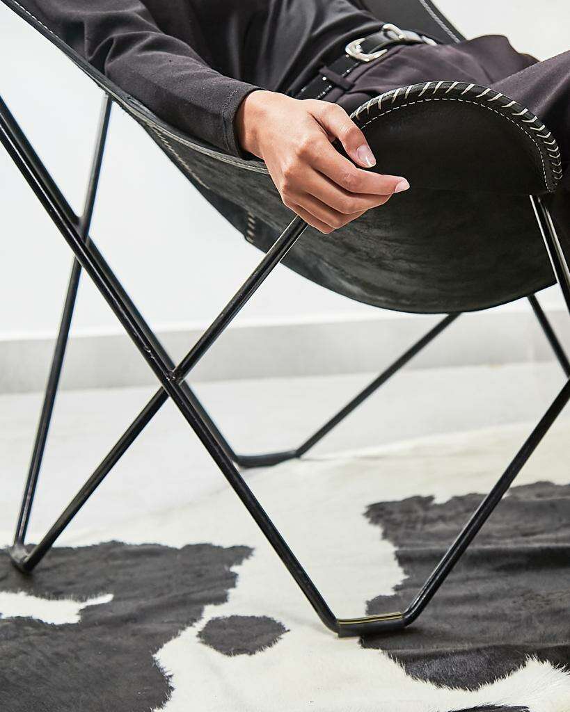 Butterfly Chair w/ Handcraft Leather Cover