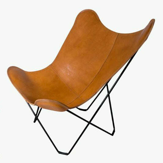 Butterfly Chair w/ Handcraft Leather Cover
