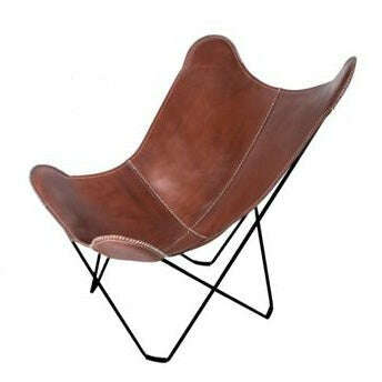 Butterfly Chair w/ Handcraft Leather Cover