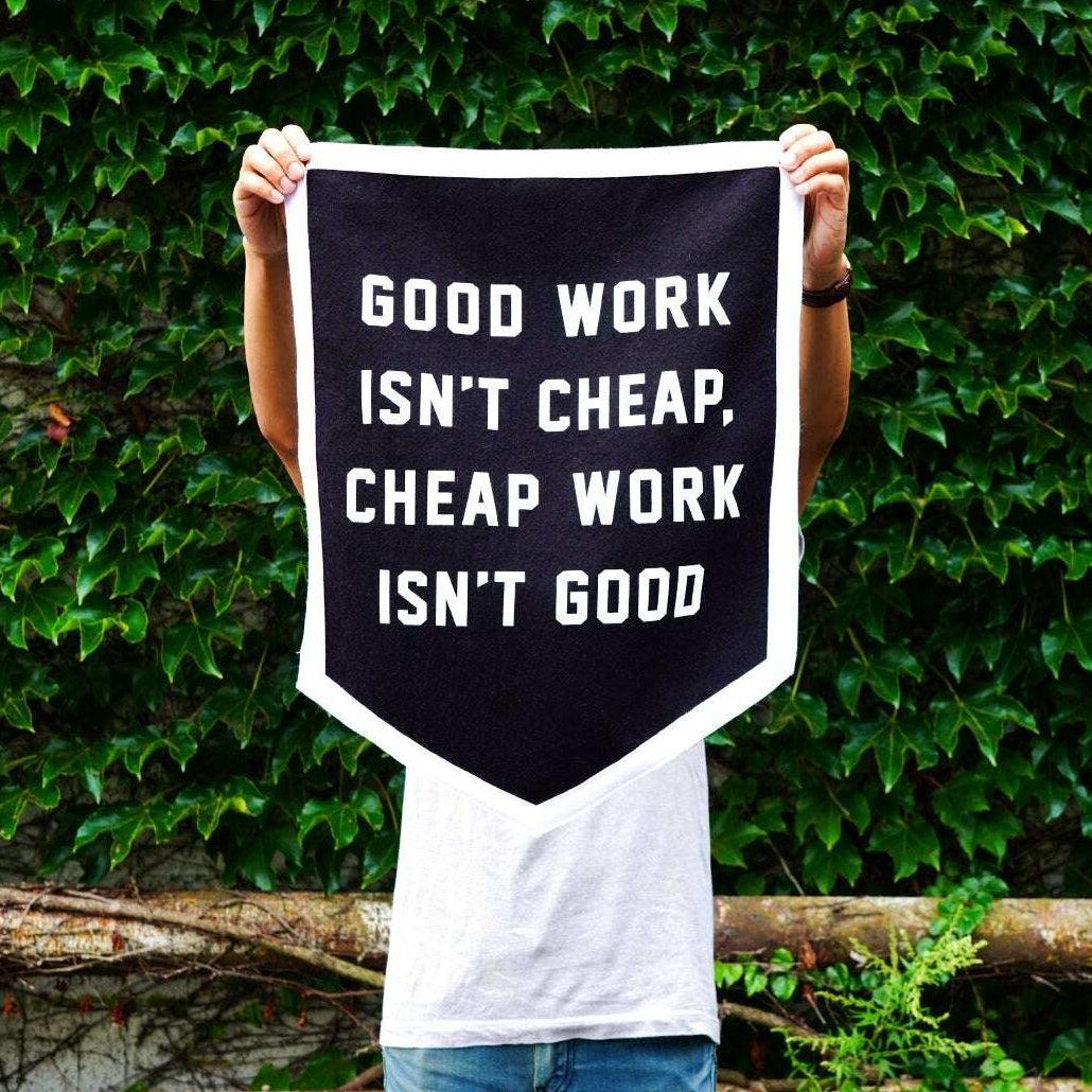 Championship Banner: Good Work Isn't Cheep