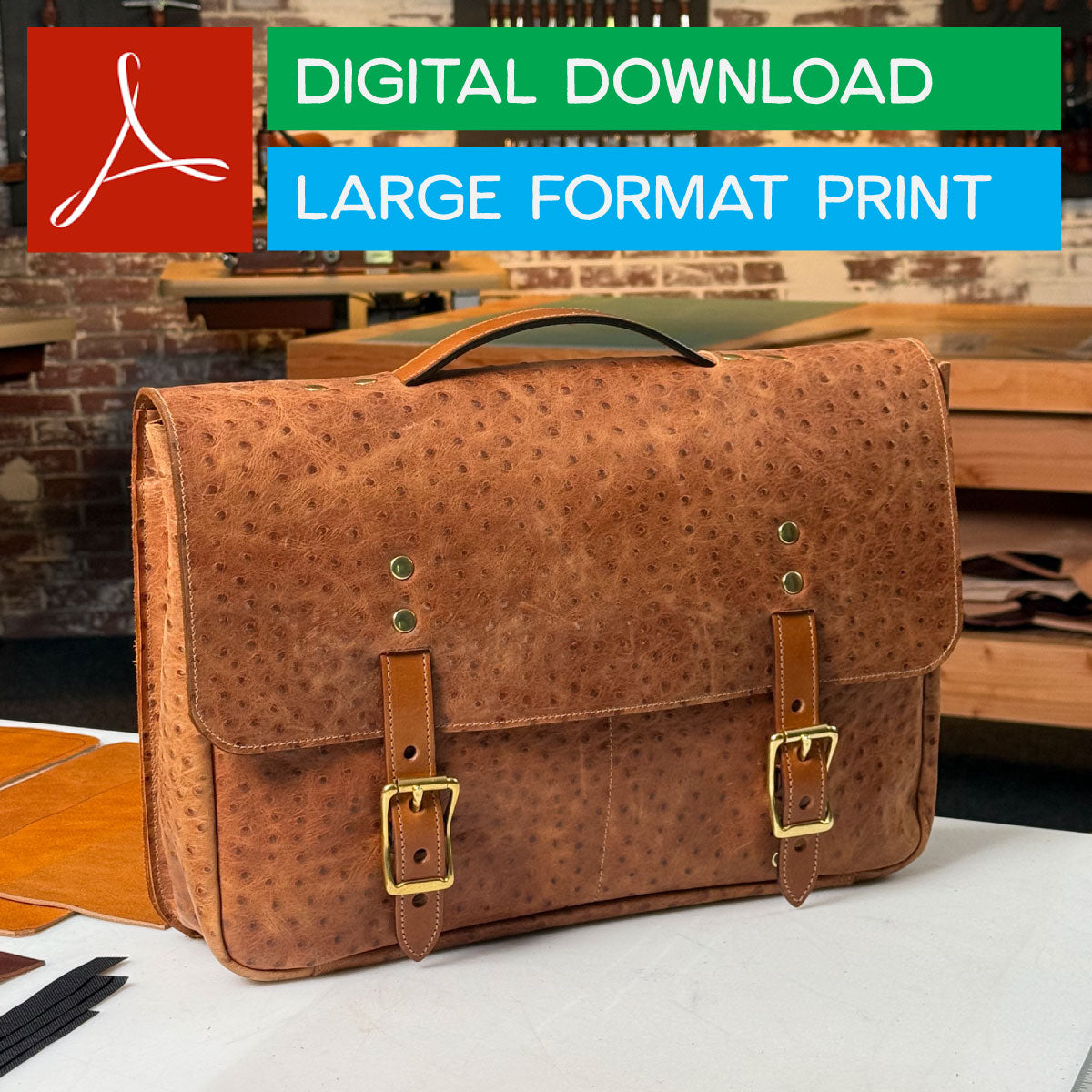 Classic Satchel Leather Bag Pattern (Printable PDF)