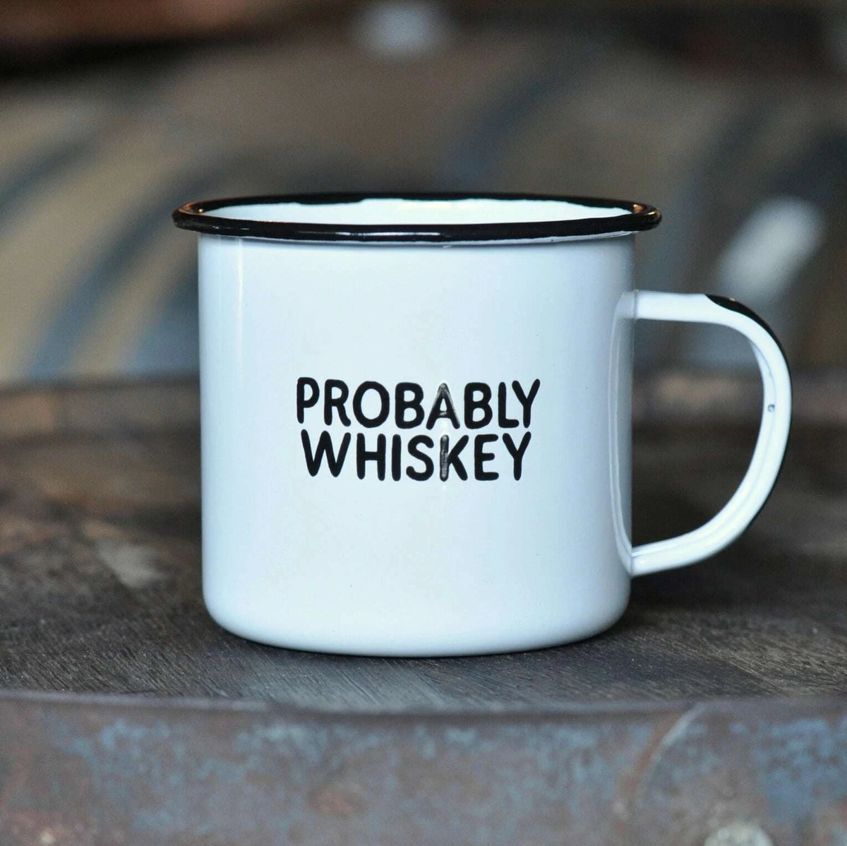 Enamel Mug - Probably Whiskey: Beverage by Odin Leather Goods