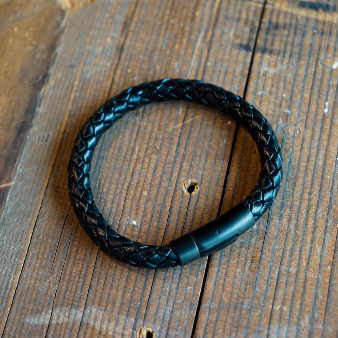 Hefty Braided Leather Bracelet