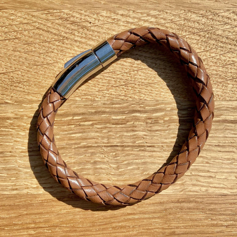 Hefty Braided Leather Bracelet
