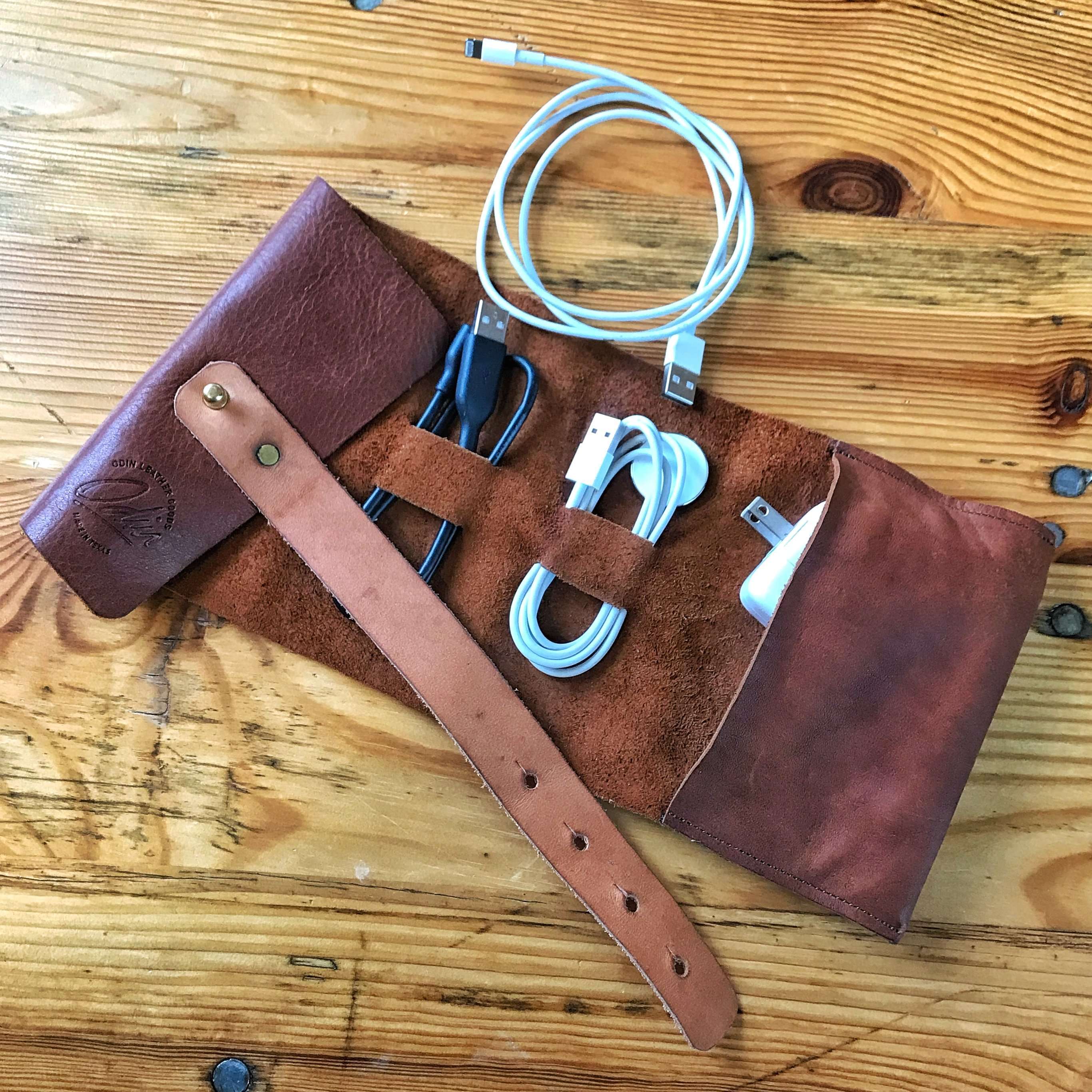 Charging Cable Tool Roll (Bulk/Wholesale) - Odin Leather Goods