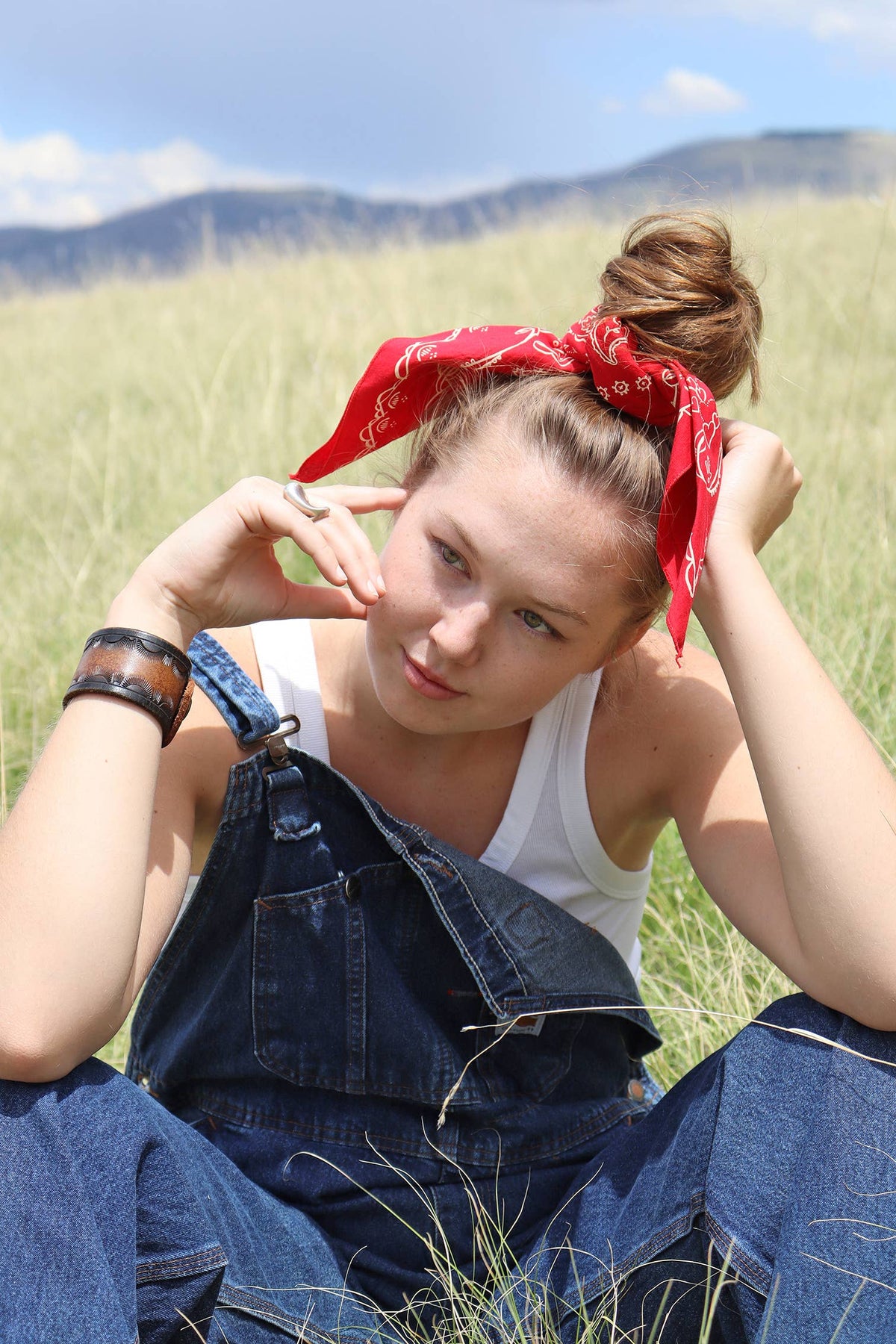 Dixon Red Paisley Western Bandana (22-Inch / Cotton)