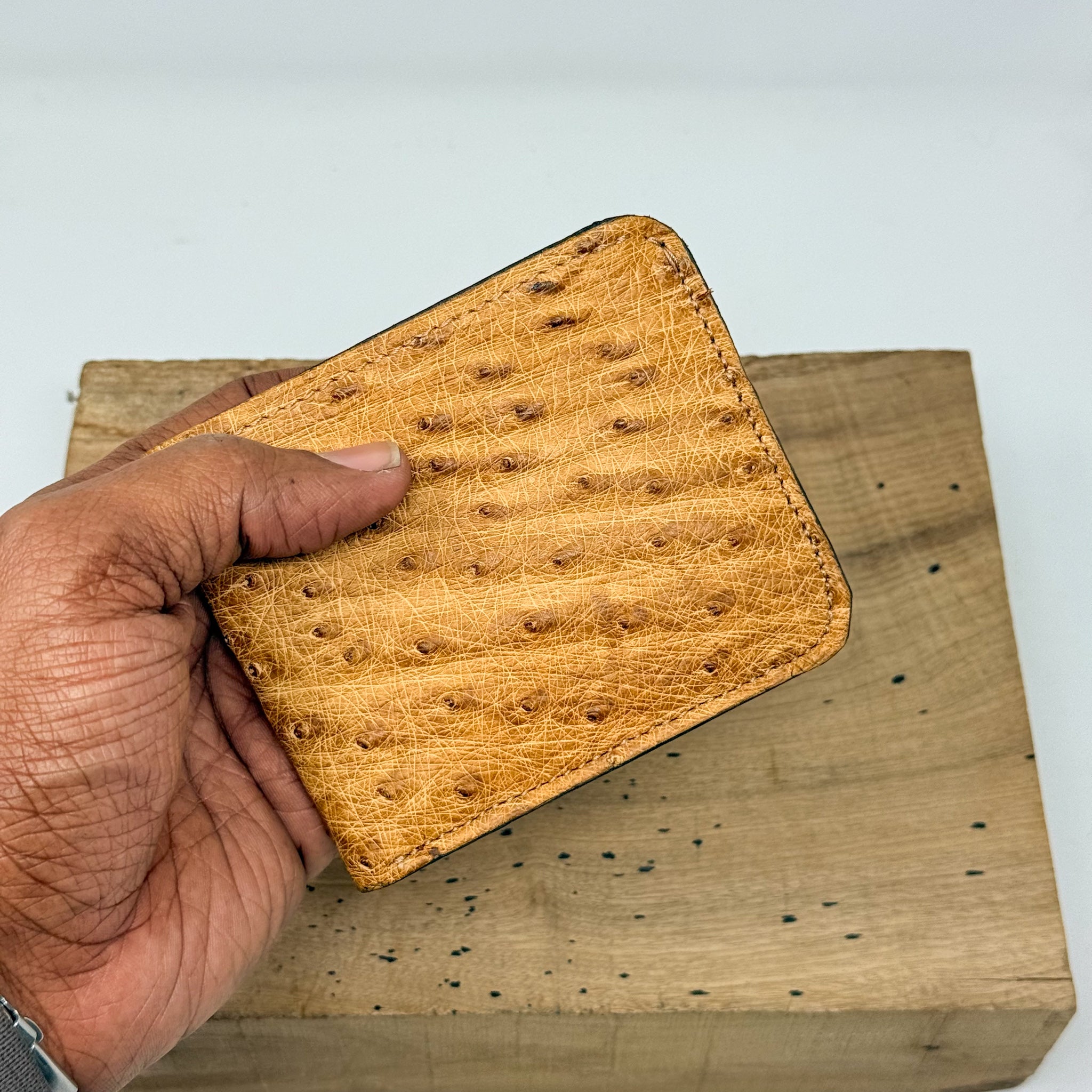 Ostrich Classic Bifold - Tan Quill