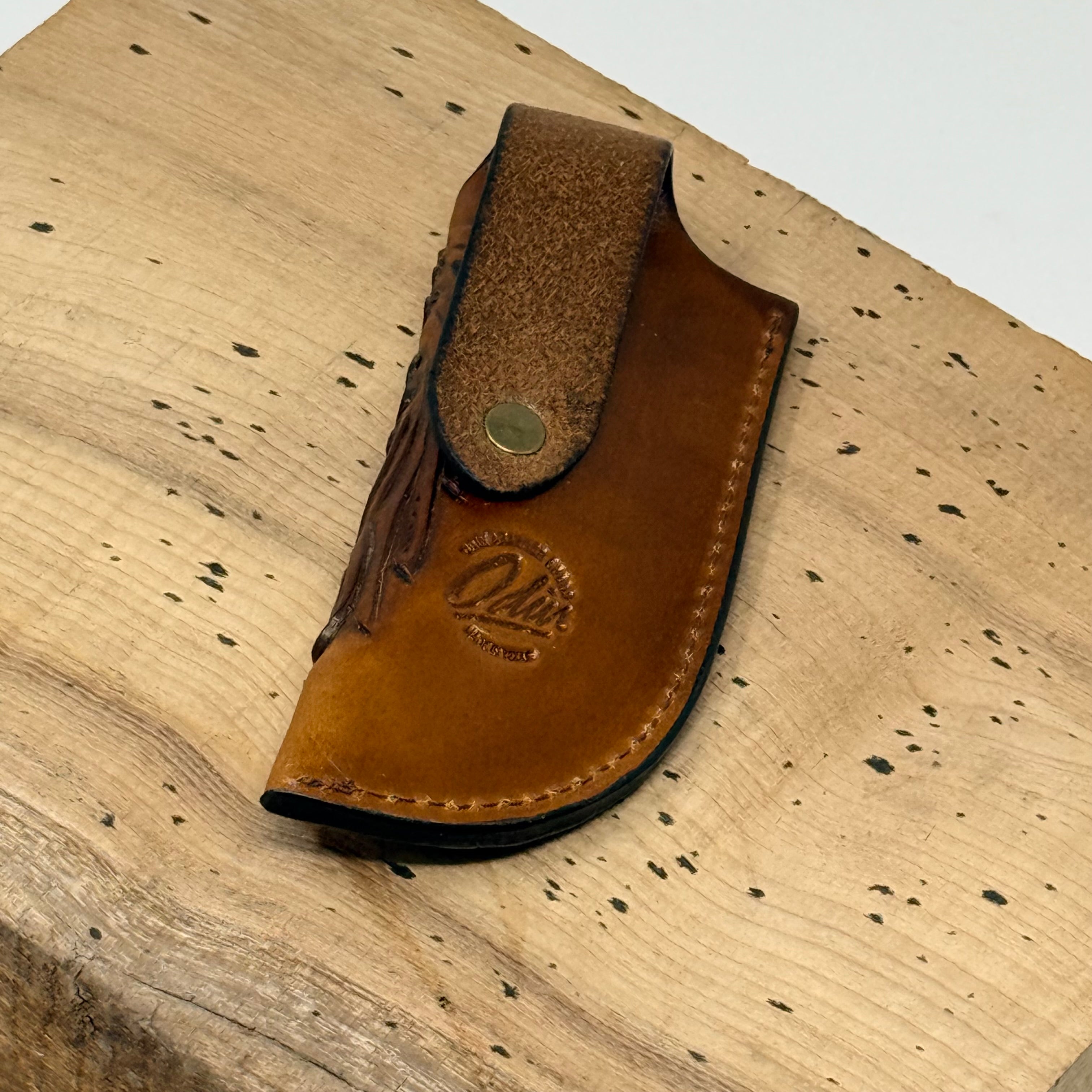 Tooled Buck Knife Sheath – Western Floral Brown / 005
