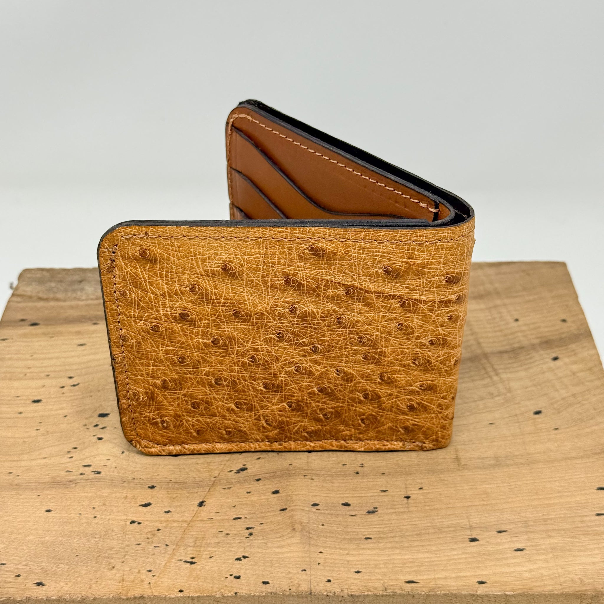 Ostrich Classic Bifold - Tan Quill