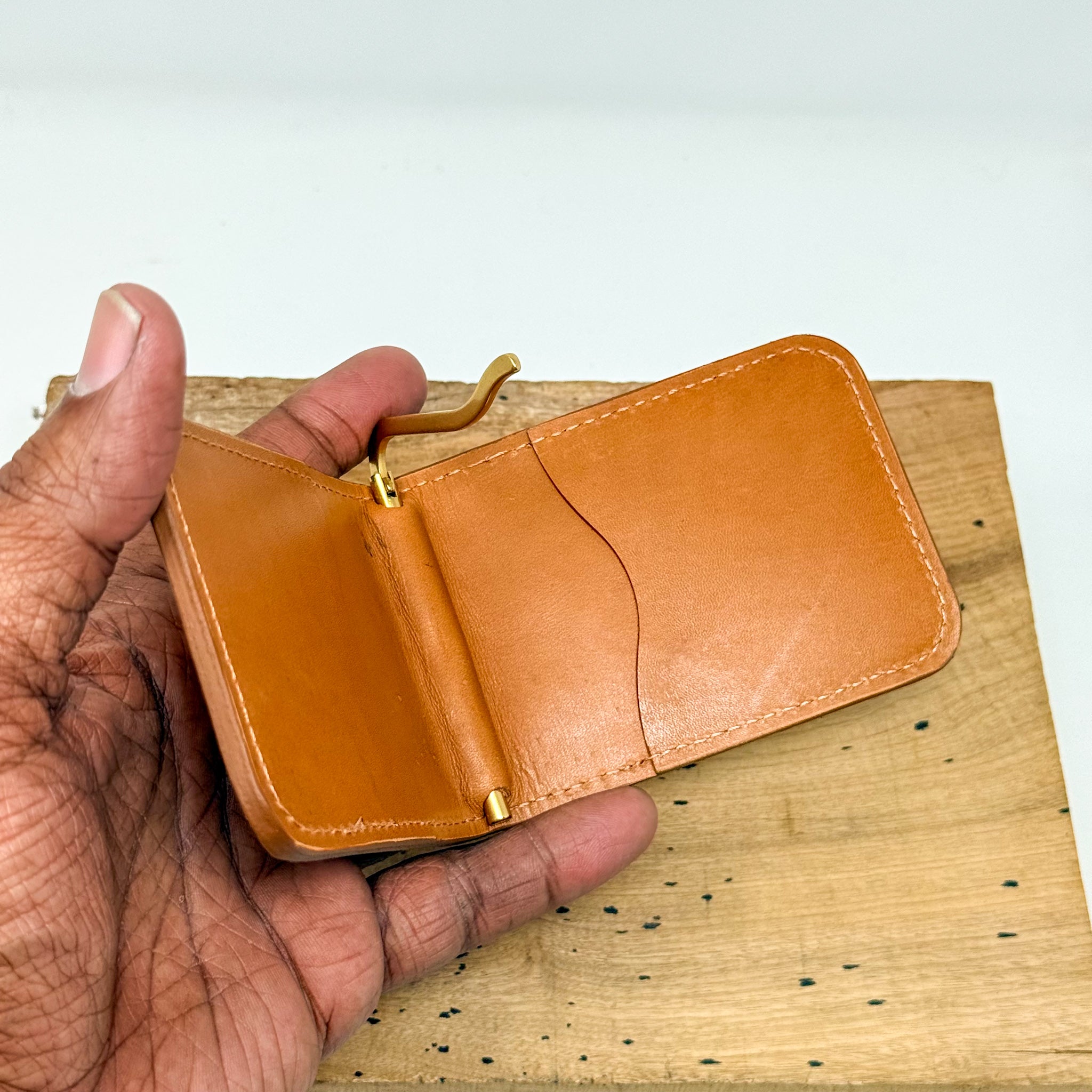 Ostrich Leg Rancher’s Wallet w/ Money Clip - Tan