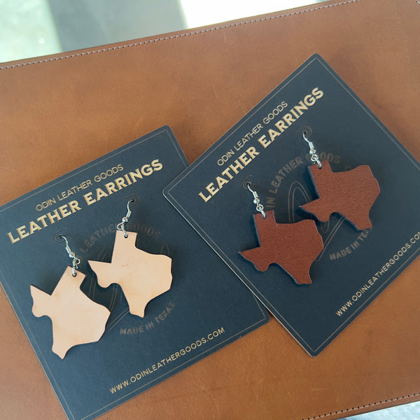Earrings - Leather State of Texas