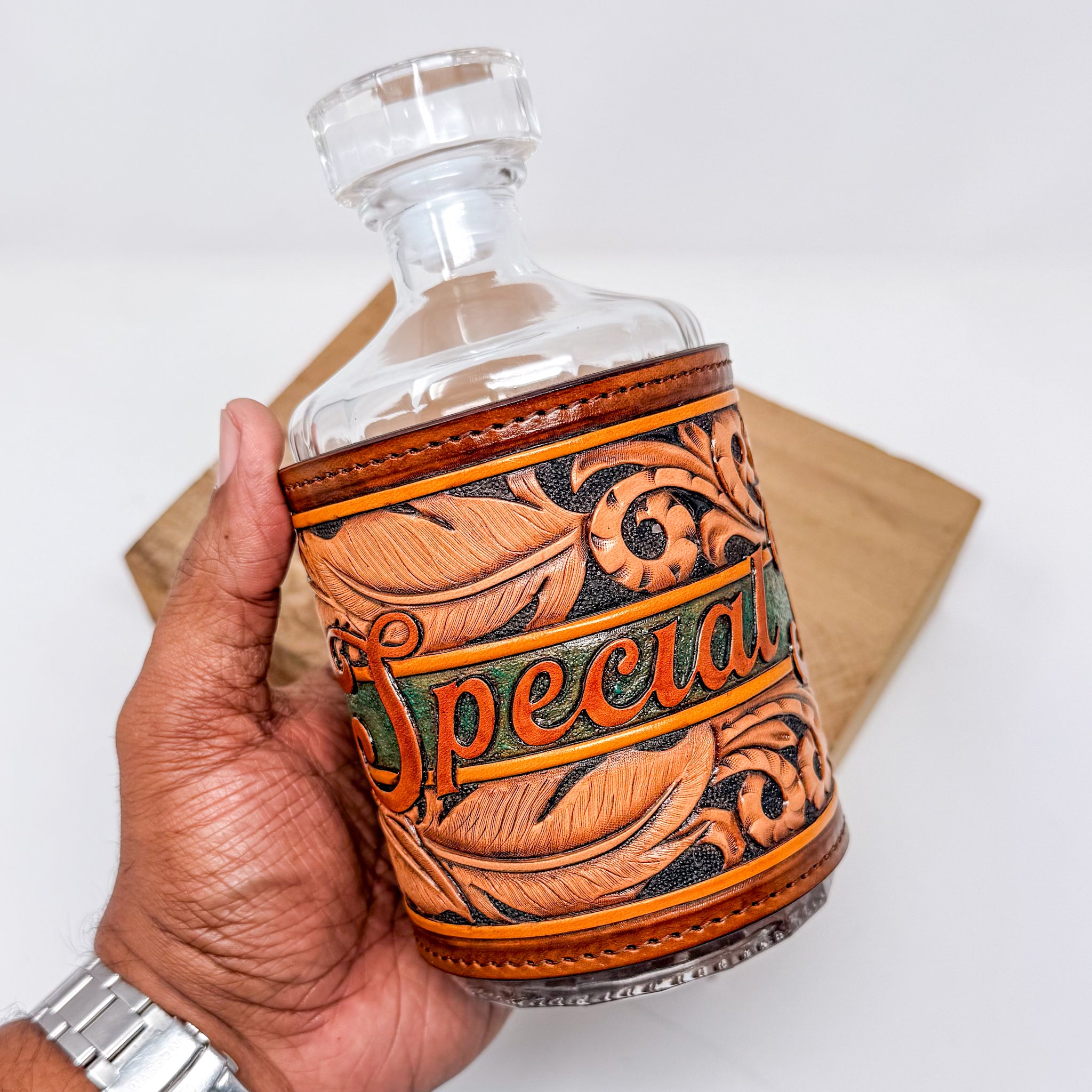 Decanter w/ Tooled Wrap - No. 110 Special Reserve