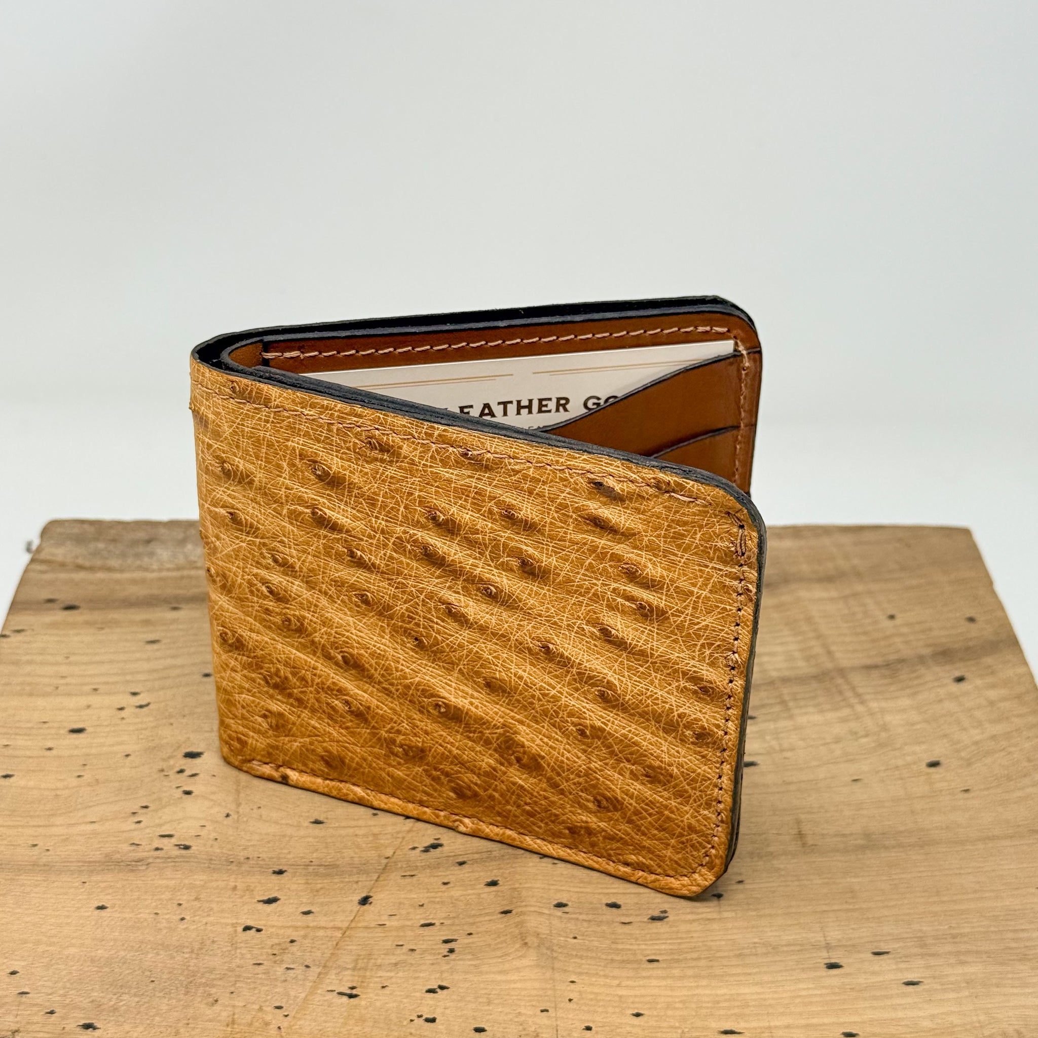 Ostrich Classic Bifold - Tan Quill