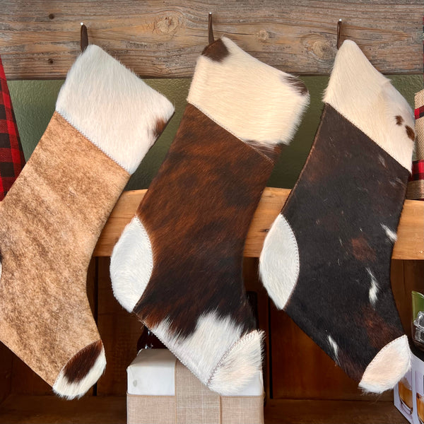 Cowhide Christmas Stocking