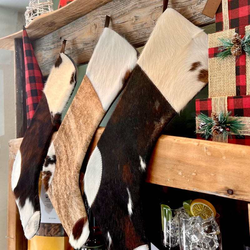 Cowhide Christmas Stocking