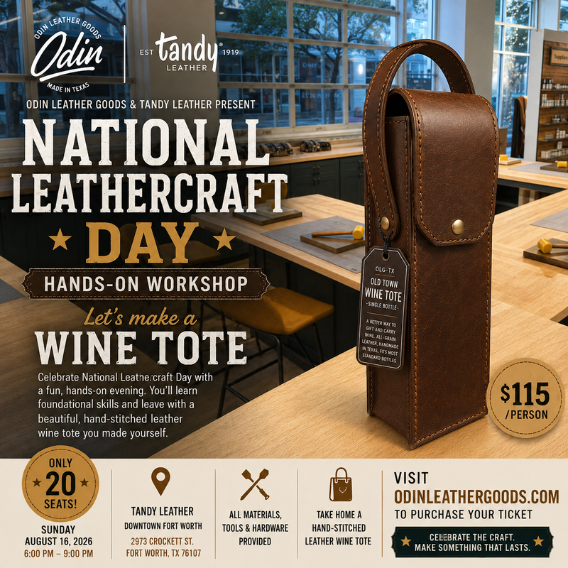 National Leathercraft Day Workshop - Let's Make a Wine Tote