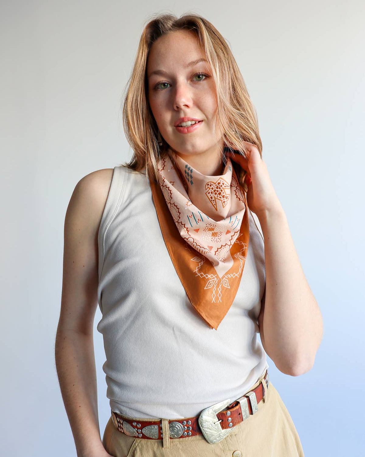 Taos Southwestern Bandana Scarf (24-inch / Cotton)