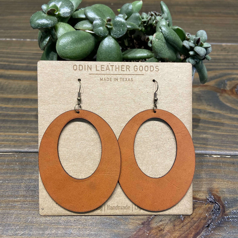 Earrings - Leather Hoop