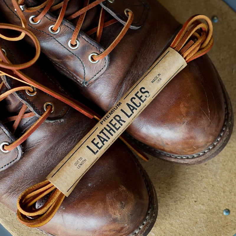 72 American Tanned Steerhide Leather Boot Laces Sierra Brown