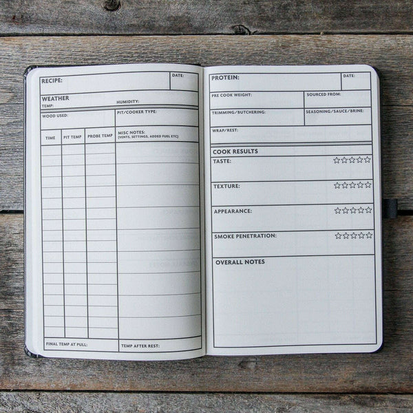 Pitmaster Log Book w/ Blank Recipe Templates