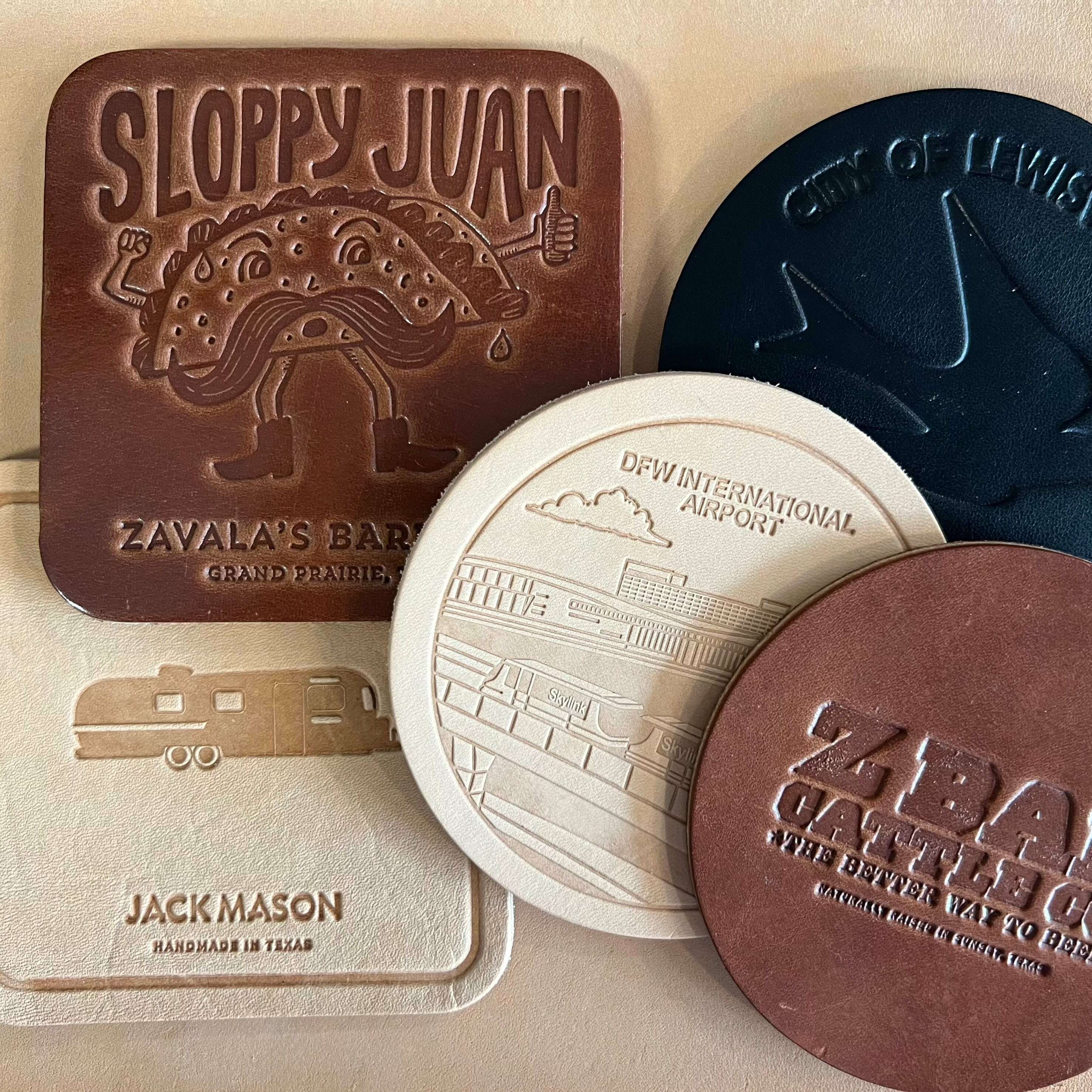 Turnkey Custom Leather Drink Coasters - Wholesale