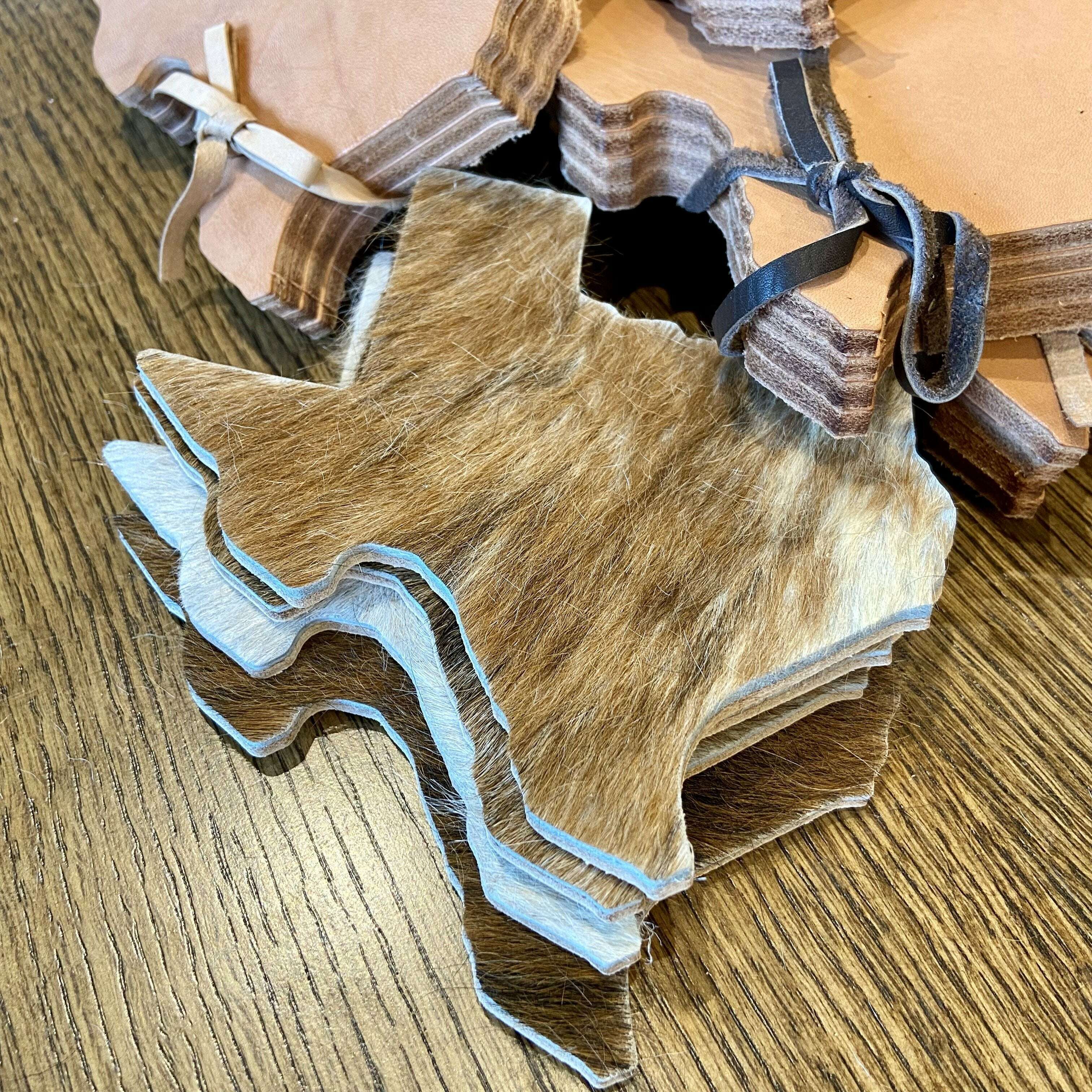 Texas Coaster Set - Hair-On Hide