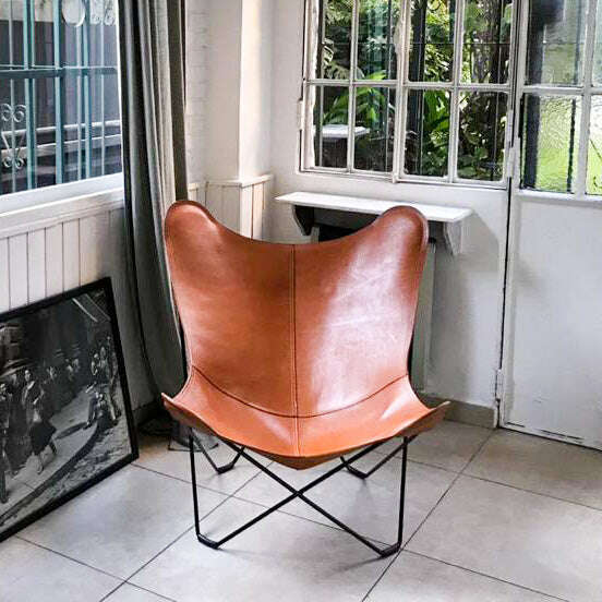 Butterfly Chair w/ Handcraft Leather Cover