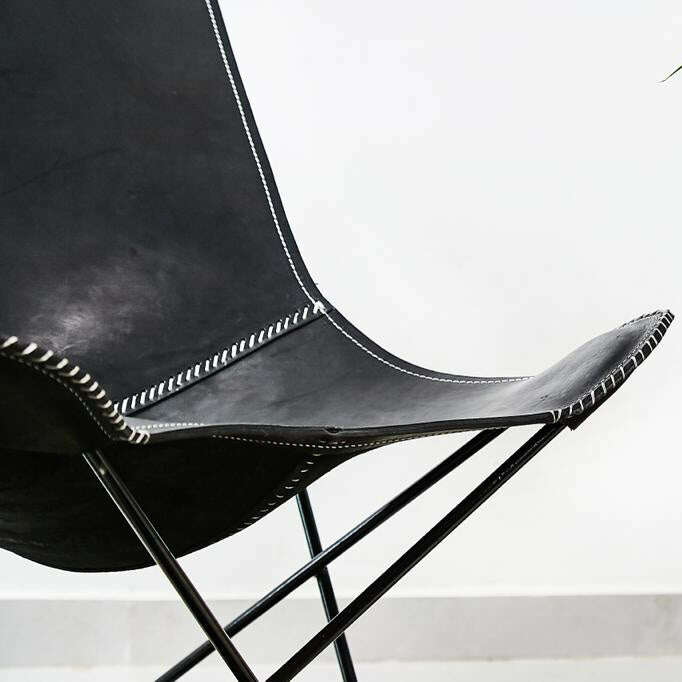 Butterfly Chair w/ Handcraft Leather Cover