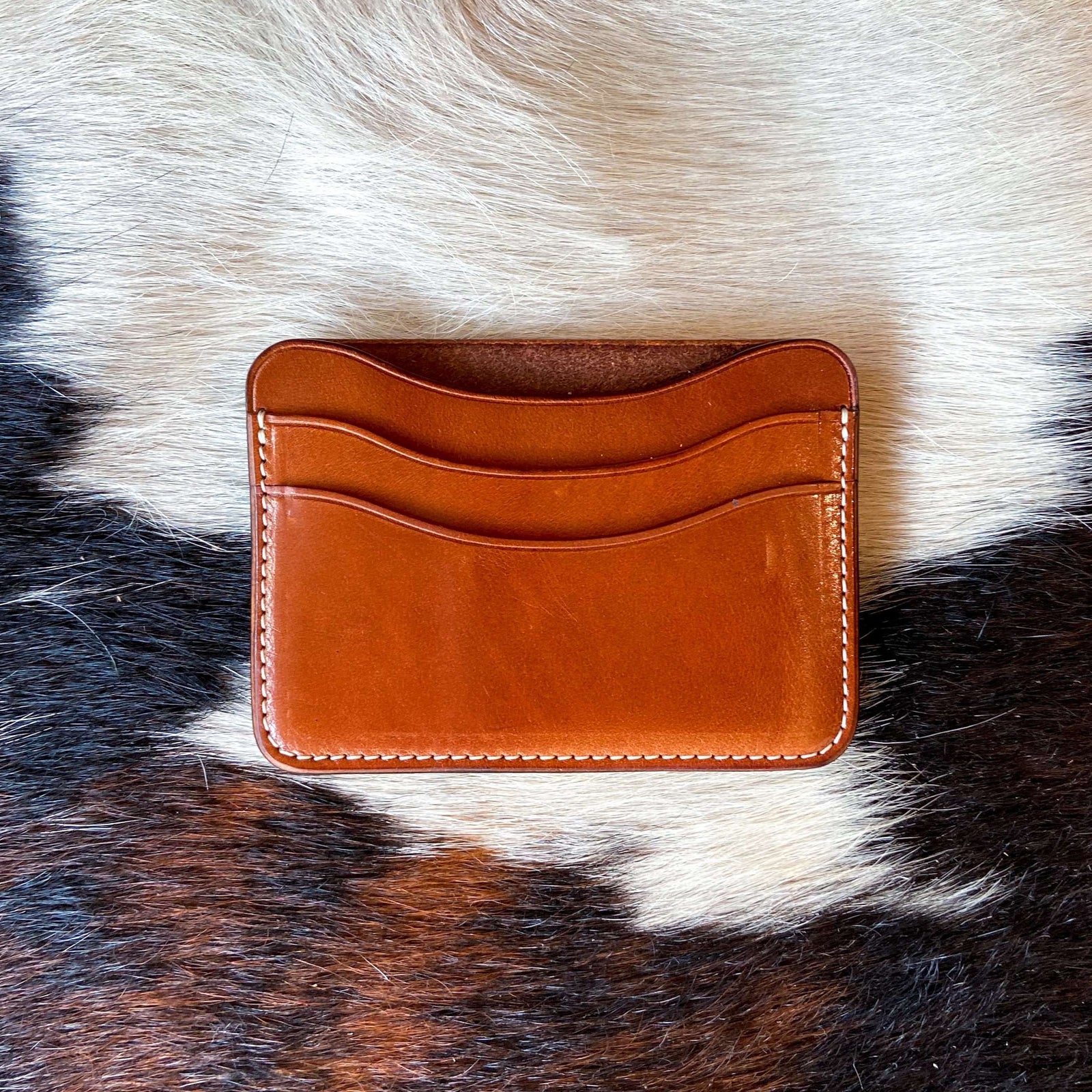 Five outlet Pocket Card Case in Brown Leather