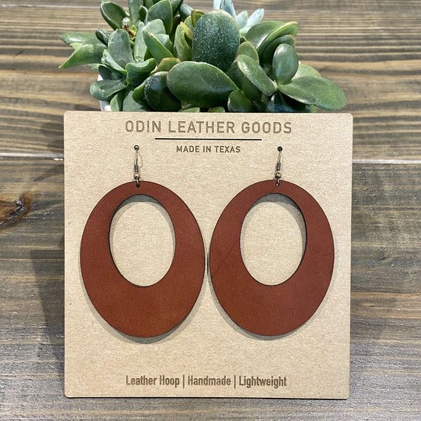 Earrings - Leather Hoop