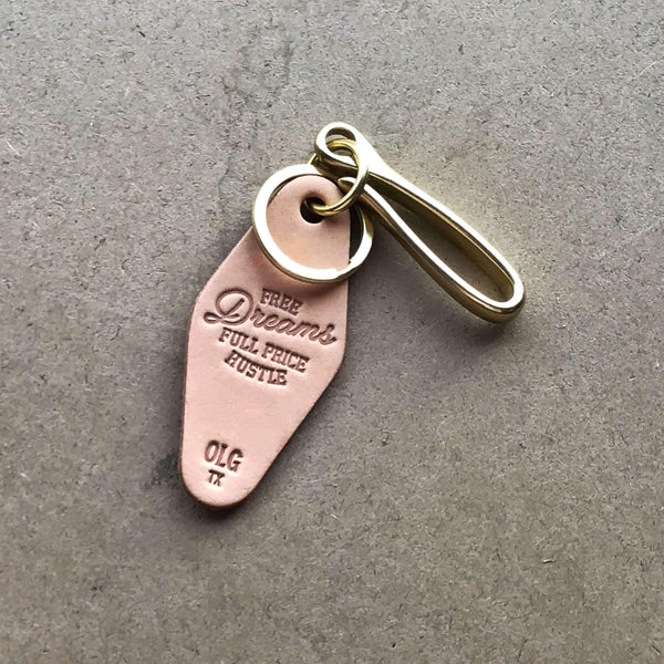 Keychain + Hook – Free Dreams. Full Price Hustle. - Odin Leather Goods