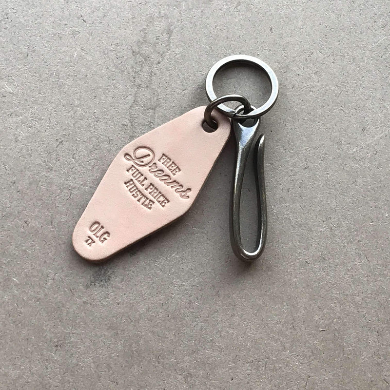Keychain + Hook – Free Dreams. Full Price Hustle. - Odin Leather Goods