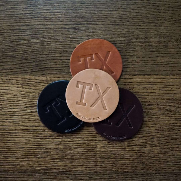 Leather Coasters - Mix-n-Match Designs and Colors (Set of 4) - Odin Leather Goods