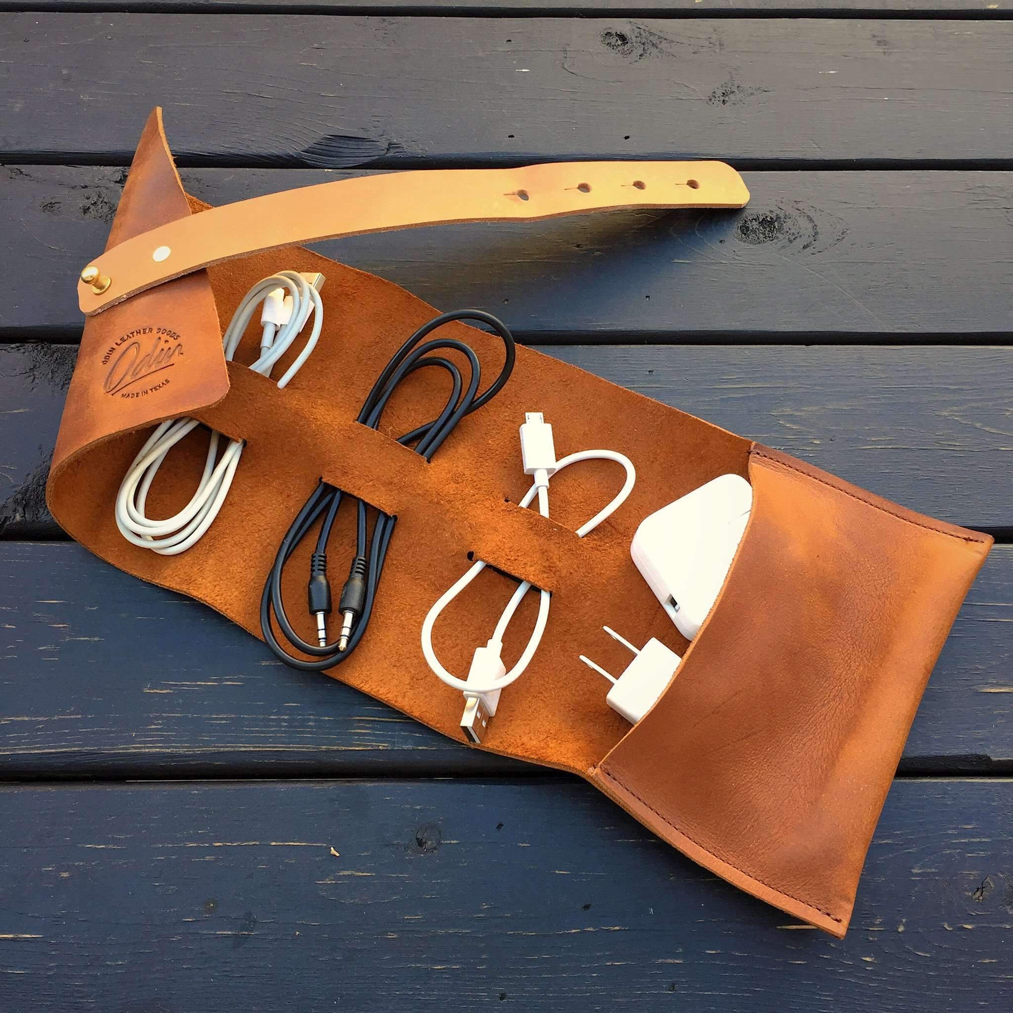 OLG Charging Cable Tool Roll - Handmade in Texas – Odin Leather Goods